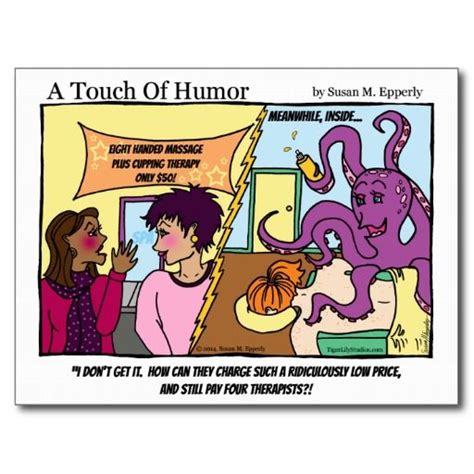 A Touch Of Humor Octopus Massage Comic Postcard Comics Humor Massage