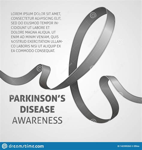 Experts do not know why parkinson's disease develops. A Square Vector Image With A Gray Ribbon As A Symbol Of Parkinson`s Disease Awareness. A World ...