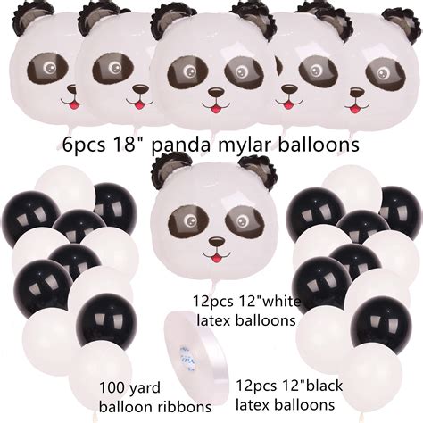 Panda Party Decorations Supplies Happy Birthday Banner Mylar Balloons