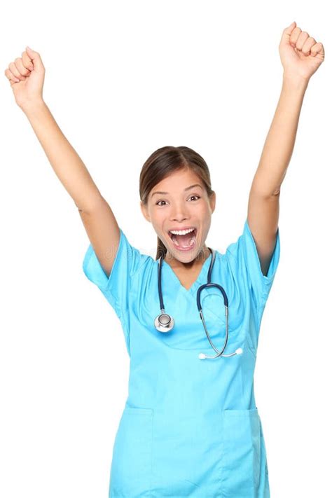 Cheerful Happy Medical Nurse Woman Isolated Stock Photo Image Of