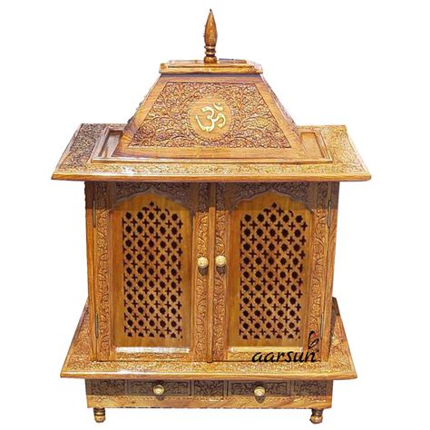 Wooden Pooja Cabinet Mndr 0002