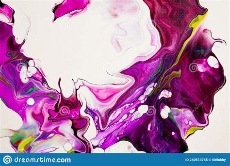 Bright Spills Of Purple Pink Red Yellow Colors On A White Background