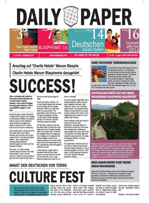 Maybe the nova apartments can get you papers anyway. 8+ Sample Newspaper Layouts - In Design, PDF | Newspaper ...