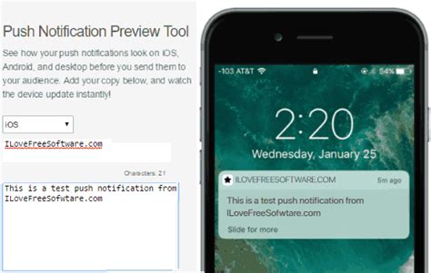 push notification preview tool  preview  android iphone desktop