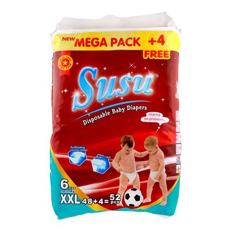 Order Susu Disposable Baby Diapers No 6 Xxl 18 25kg 52 Pack Online