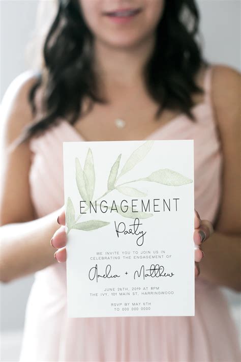 Engagement Party Invitation Template Printable Engagement Etsy Uk