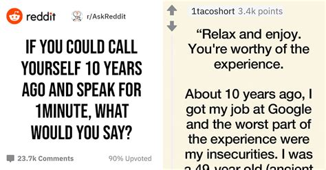 People On Reddit Are Asked What Advice They Would Give Themselves Ten
