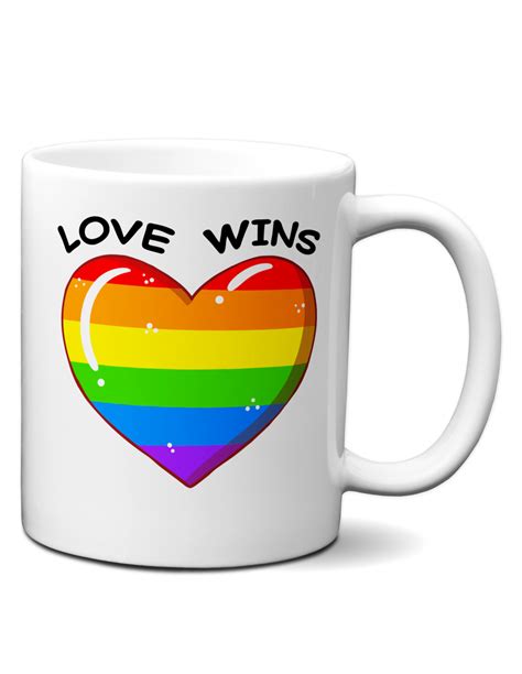 Tasse Mug Cadeau Lgbt Gay Love Wins Coeur Arc En Ciel Gay Pride Amour Universel Couple L