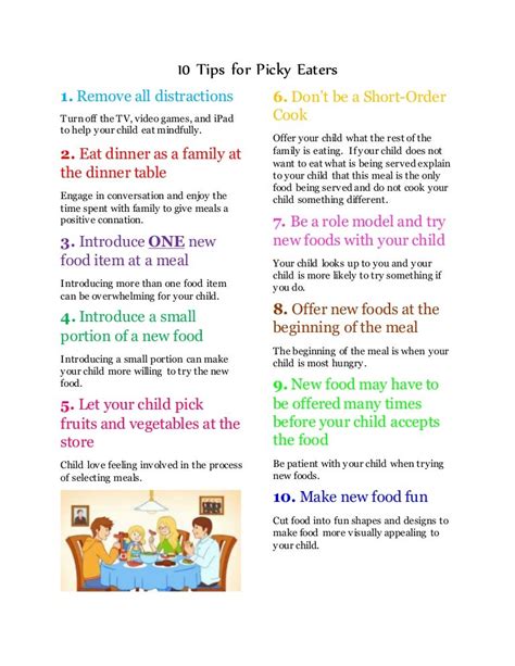 10 Tips For Picky Eaters