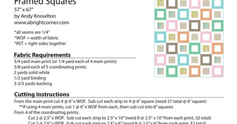 Framed Squares Quilt Pattern 2pdf Easy Quilt Patterns Easy Quilts