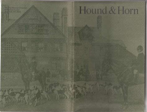 Hound And Horn Par Weidner Ruth Irwin Intro By William Secord Designed