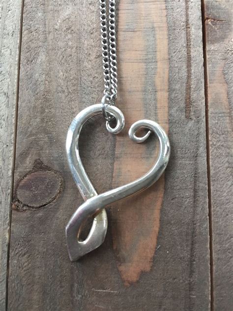 Spoon Jewelry Silverware Jewelry Heart Pendant Fork Etsy