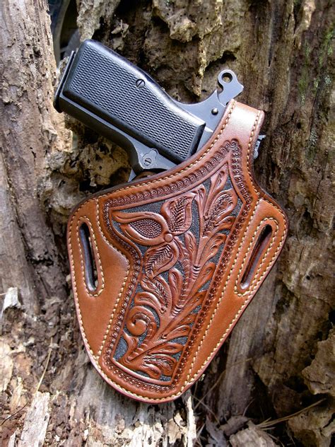 Browning Hi Power Right Hand Tan Custom Leather Holster Holsters