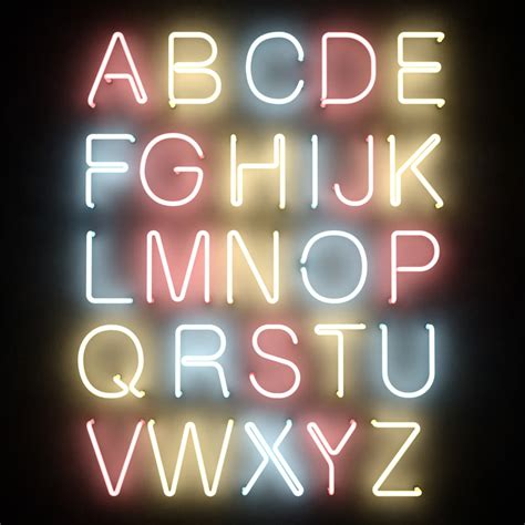 3dsmax Neon Tube Alphabet Letters
