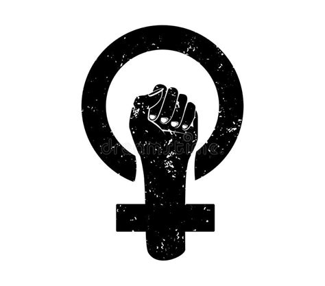 Feminism Protest Symbol With Grunge Texture Isolated Women Resist