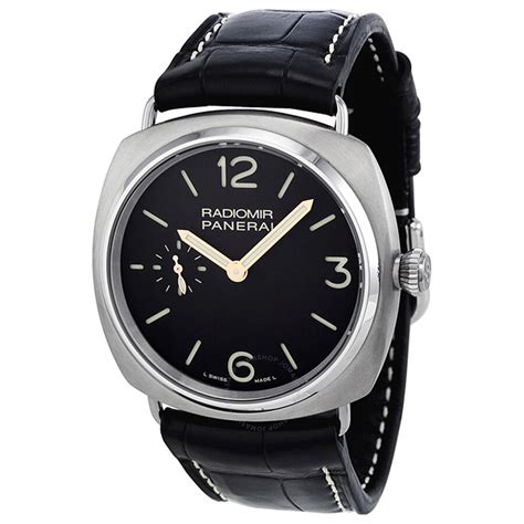Panerai Radiomir Titanium Black Dial Leather Mechanical Mens Watch