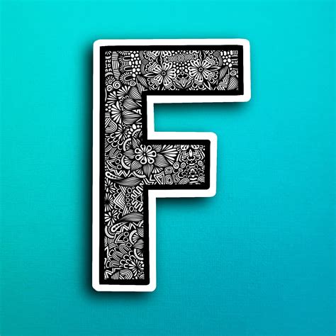 Small Block Letter F Sticker Waterproof