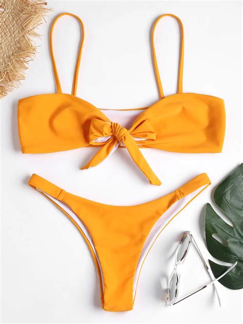 2018 Sexy Women Bikinis Tie Front Unlined Bikini Set Swimsuit Swimming Suits Bathing Suits