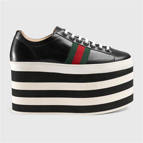 Leather Low Top Platform Sneaker Gucci Womens Sneakers 452312d3vn01060