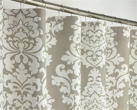 Taupe Damask Shower Curtain Extra Long 72 Wide X 72 By Pondlilly