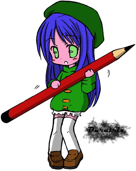 Chibi Girl With Pencil By Duratrix On Deviantart