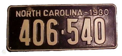 Vintage 1930 North Carolina Car License Plate Tag | #17643071
