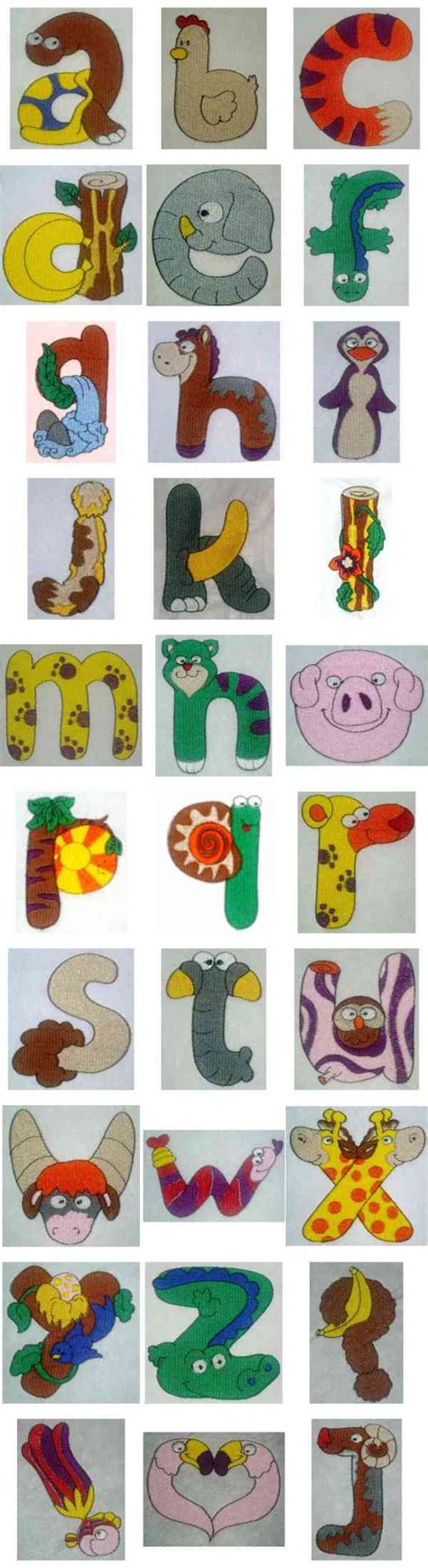 Machine Embroidery Designs Lc Animal Alphabet Set
