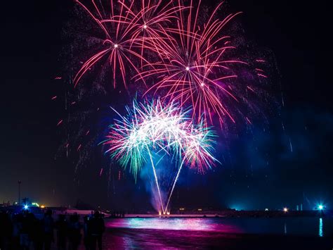 Desktop wallpaper celebration, fireworks, sky, hd image ...
