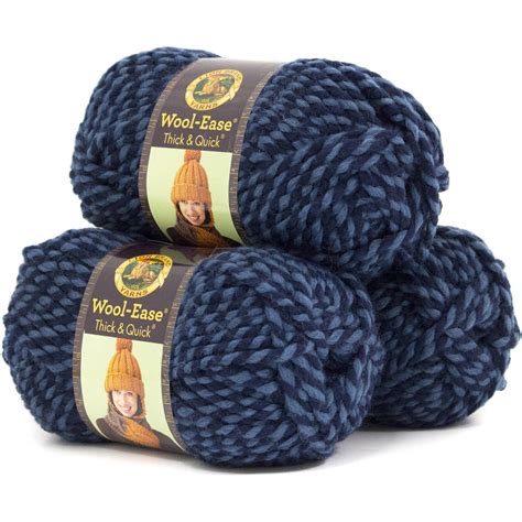 Lion Brand Yarn Wool Ease Thick And Quick Denim Twist Classic Super