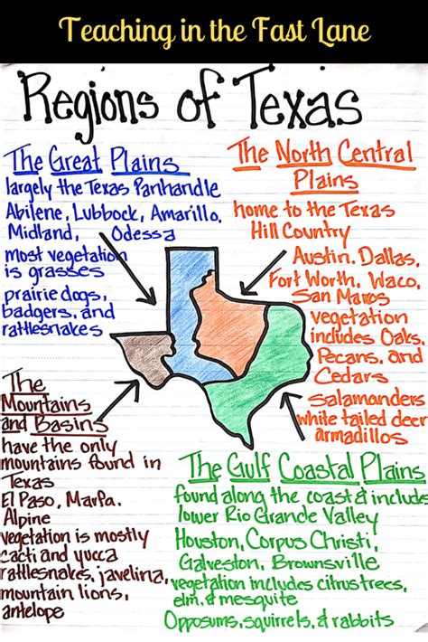 4 Regions Of Texas Worksheets