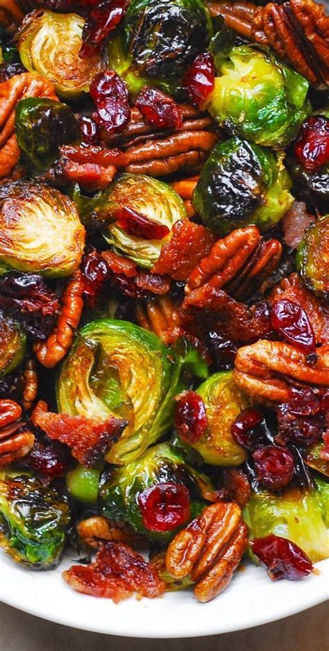 Christmas Roasted Brussels Sprouts With Bacon Toasted Pecans And
