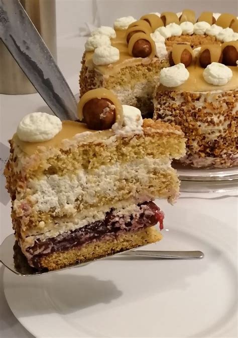 German Marzipan Hazelnut Cherry Cream Cake Recipe Cream Cake