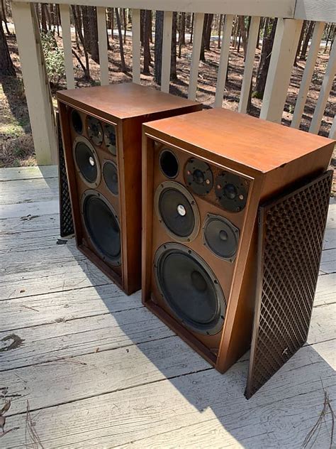 Vintage Sansui Sp 1500 Speakers 3 Way 5 Speaker Lattice Reverb