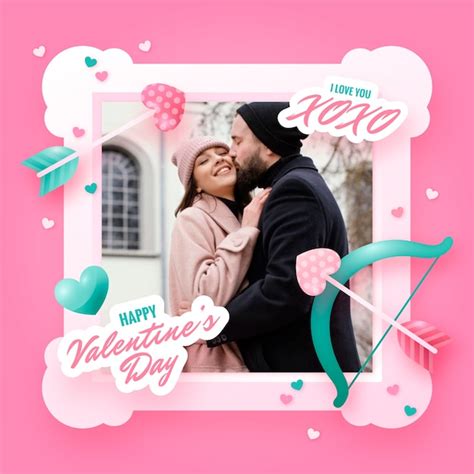 Free Vector Gradient Valentines Day Photo Frame Template