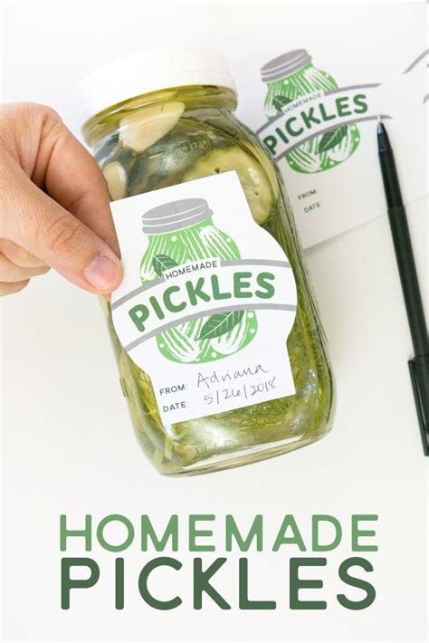 Homemade Pickles Jar Label Template Onlinelabels® Homemade Pickles