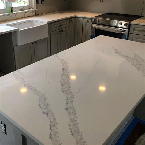 Breathtaking Engineered Quartz Countertops Waterfall Island Kitchen Cost