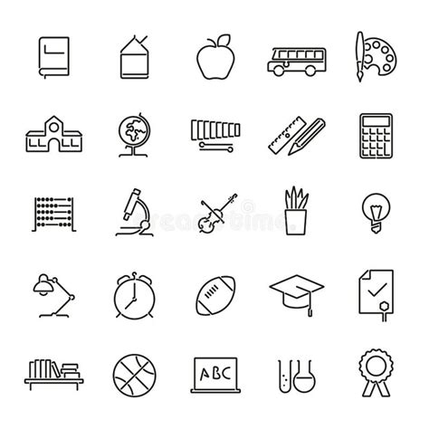 Education Line Icons Vector Collection Stock Vector Illustration Of