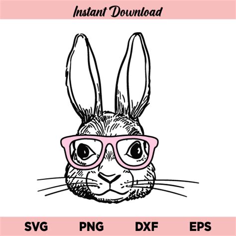 Bunny With Glasses SVG, Easter Bunny With Glasses SVG, Bunny With