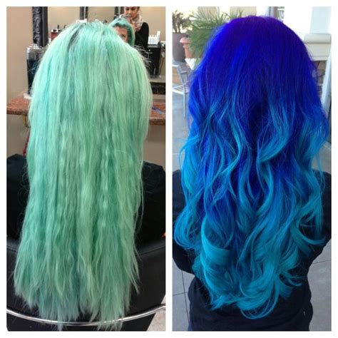 From Faded Turquoise To A Blue Ombre Hair Pinterest