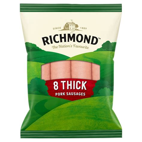 Richmond 8 Thick Pork Sausages 410g Bb Foodservice