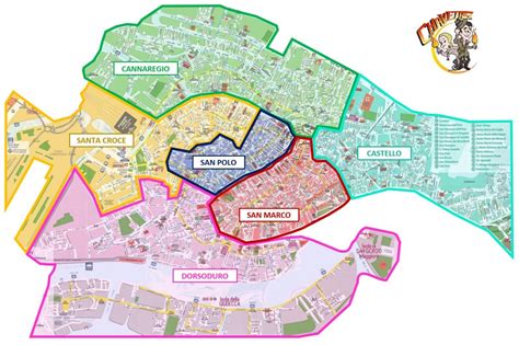 Mapa De Venecia Con Planos De Los Barrios En Detalle