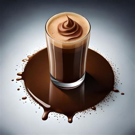 Premium Ai Image Chocolate Or Cocoa Milk Flow With Corona Splash