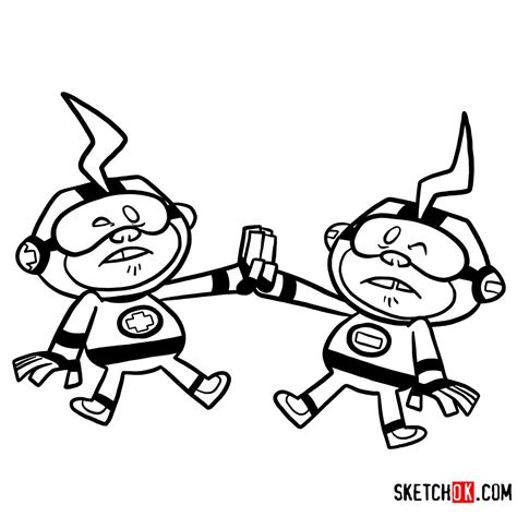 How To Draw Más Y Menos The Speedy Twins Of Titans Tower
