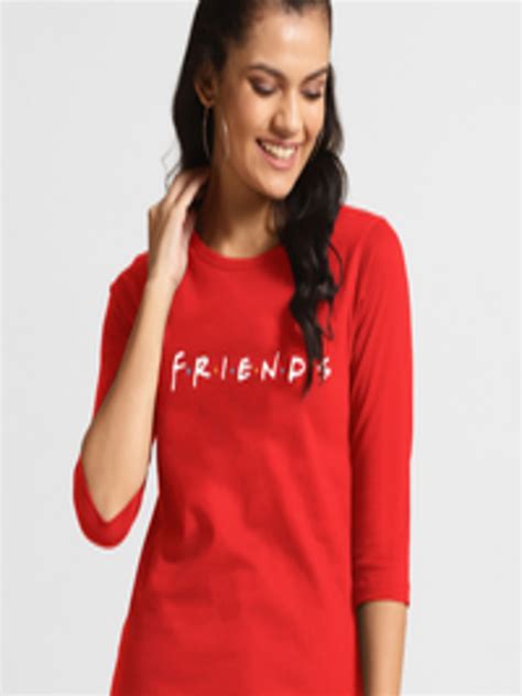 Buy Bewakoof Women Red Friends Logo Printed T Shirt Tshirts For Women