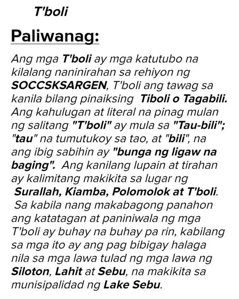 Mag Isip Ng Isang Grupo Ng Katutubo Ethnic O Indigenous People Sa Pilipinas Ilarawan Ang Mga