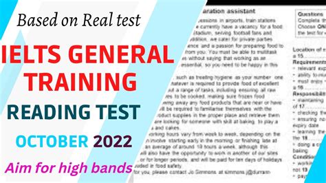 Ielts Reading General Training Practice Test With Answers October
