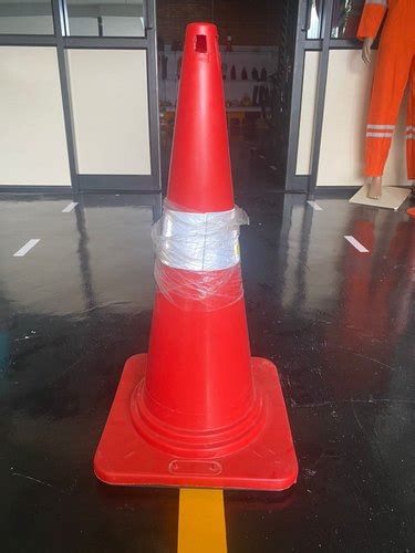 Red Pvc Safety Cone Inbuilt Rubber At Rs 465 In Hyderabad Id