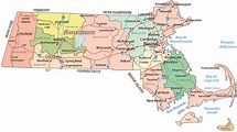 Mapa Político de Massachusetts