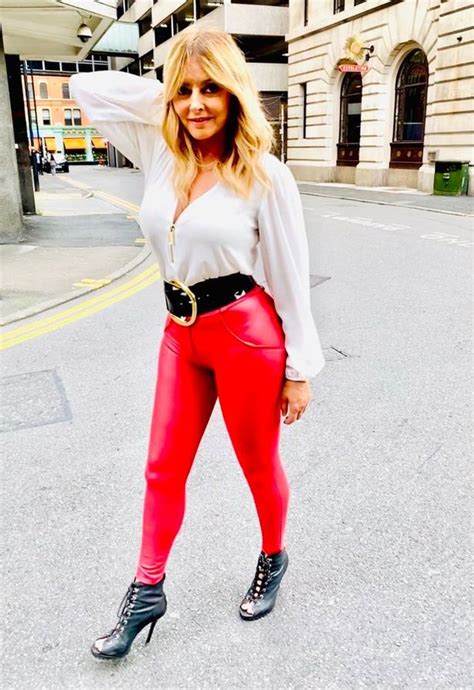Carol Vorderman Unleashes Jaw Dropping Bum In Skintight Leather In Red