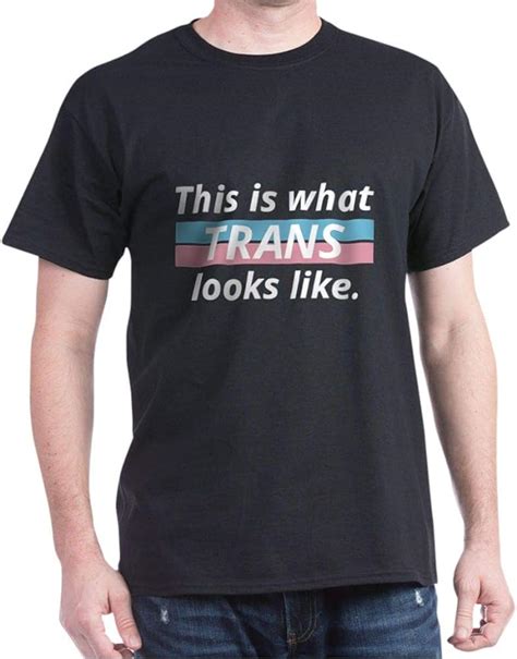 Amazon Com Cafepress This Is What Trans Looks Like Dark Cotton T Shirt